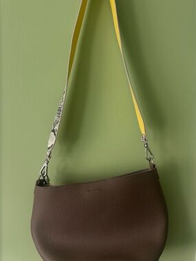New Find Kapoor Pingo Bucket Bag with Yellow/Snake Skin Accent Strap